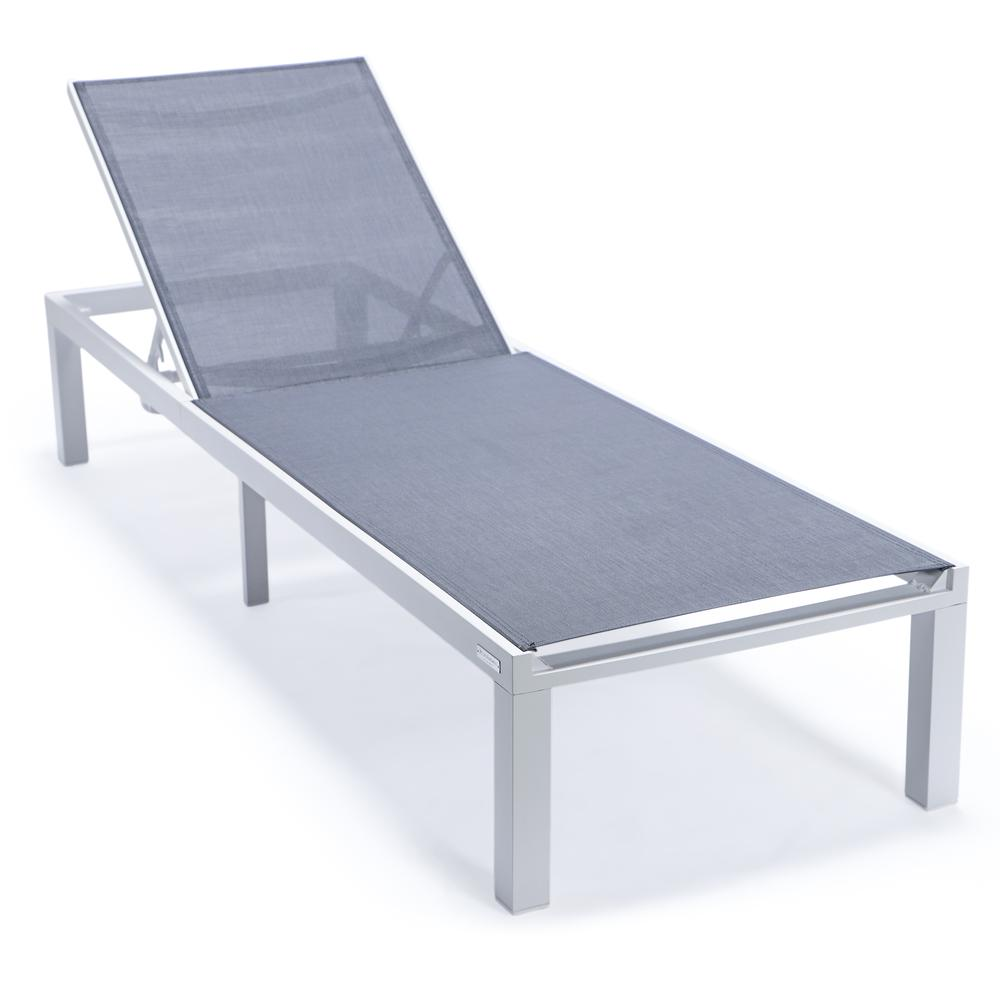 White Aluminum Outdoor Patio Chaise Lounge Chair
