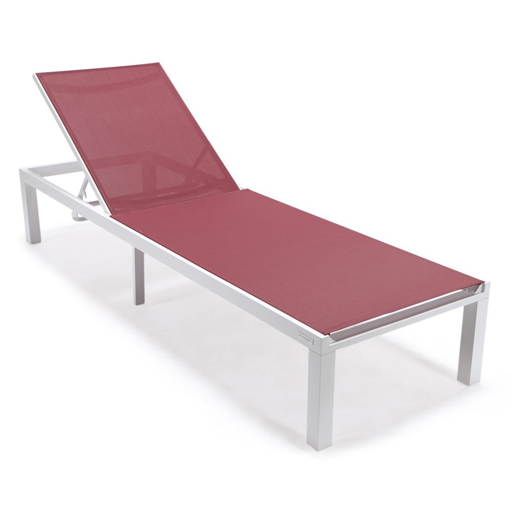 White Aluminum Outdoor Patio Chaise Lounge Chair