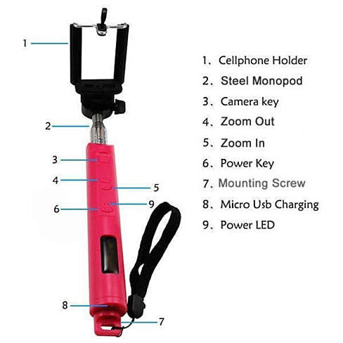 Selfi Monopod Telescopic Stick with Bluetooth & Zoom controls - Capture Perfect Selfies with Ease