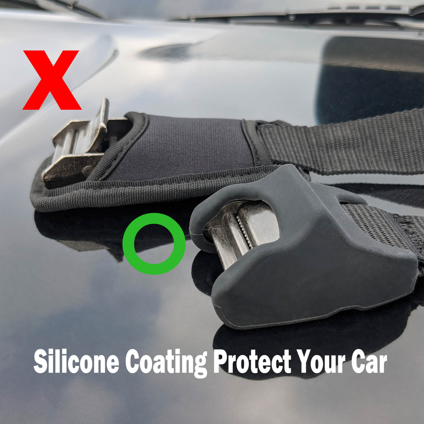 15Ft Silicone Buckle Rack Straps - Secure and Scratch-Free Tie Downs for Boards, Kayaks, and More