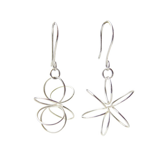 Handmade Sterling Silver Freeform Stars Earrings | Eco-Friendly Jewelry | Hypoallergenic & Nickel-Free