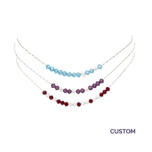 Handmade Spells YOUR Words In Morse Code | Sterling Silver Necklace | Custom Swarovski Crystal Color | Adjustable Length | Eco-Friendly Jewelry