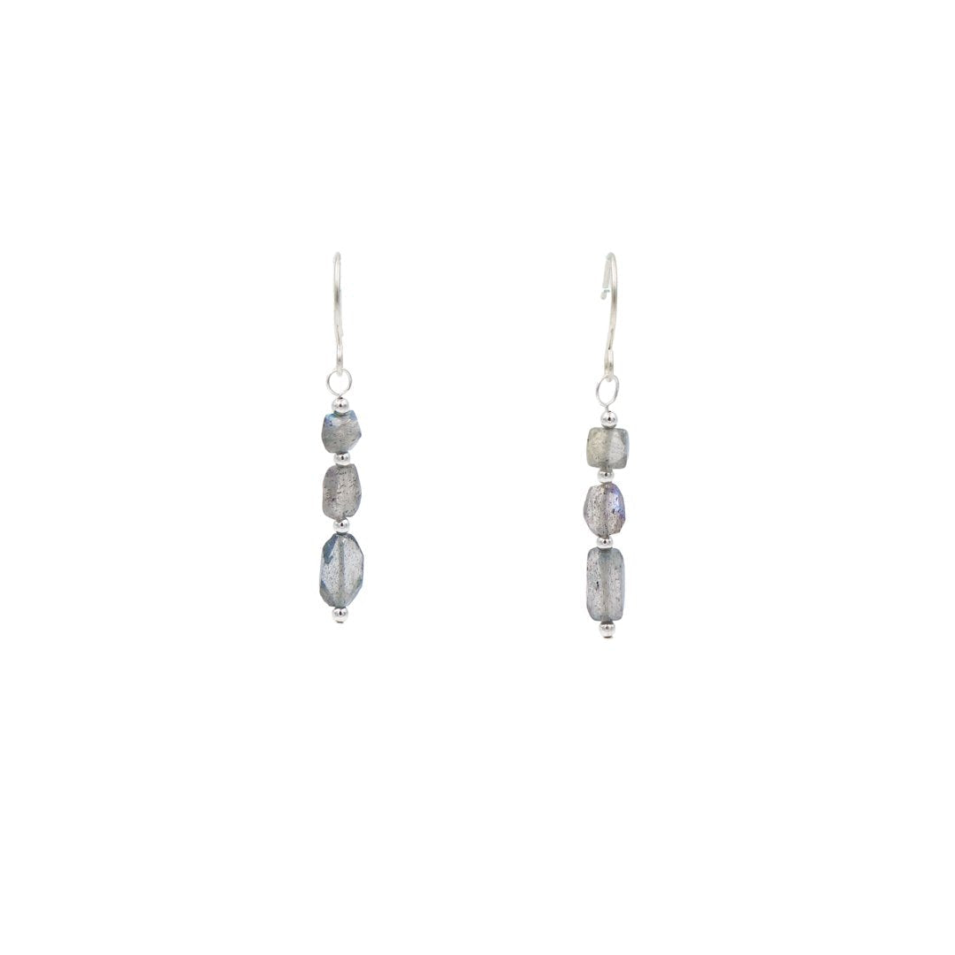 Handmade Iridescent Labradorite Sterling Silver Earrings
