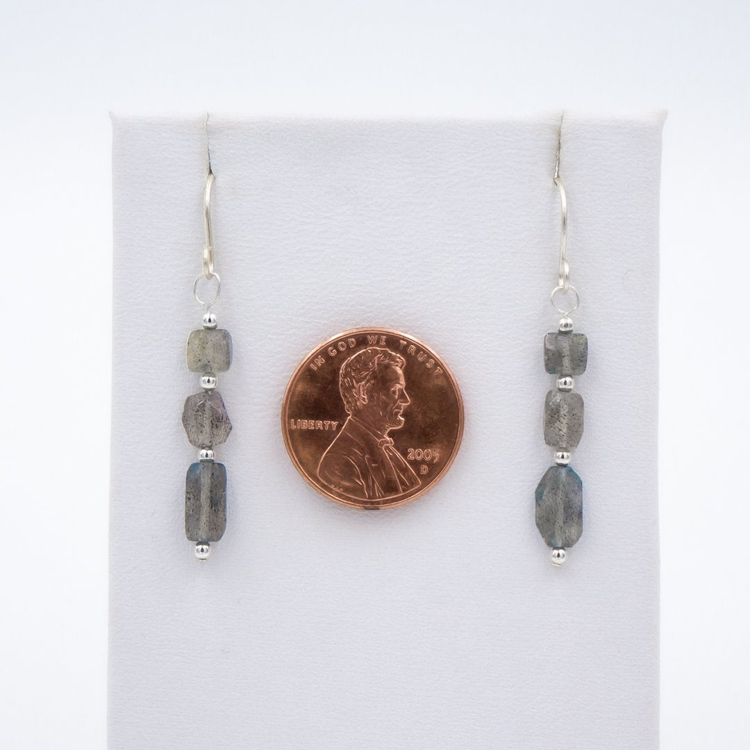 Handmade Iridescent Labradorite Sterling Silver Earrings