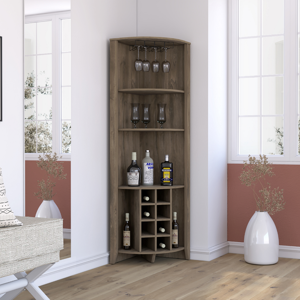 Giza Corner Bar Cabinet - Ample Storage and Stylish Design