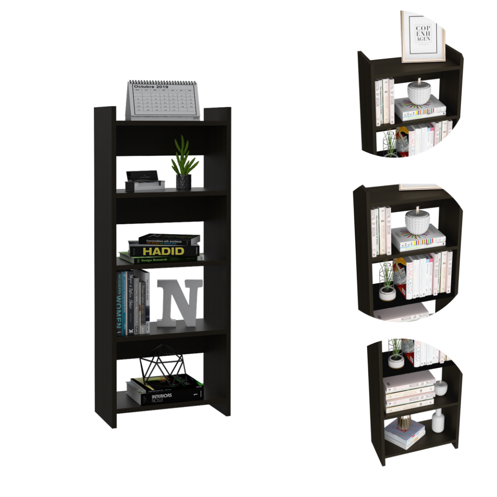 Treia Home Office Set - Two Parts Set with One Drawer, Desktop, Keyboard Tray, Stand, and Five Shelves