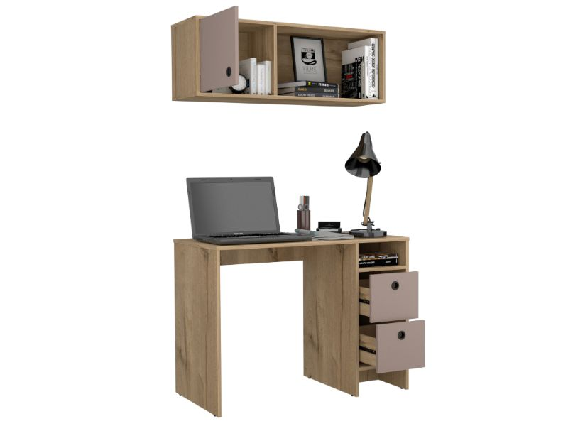 Aramis Office Set, Two Drawers, Wall Cabinet With Single Door