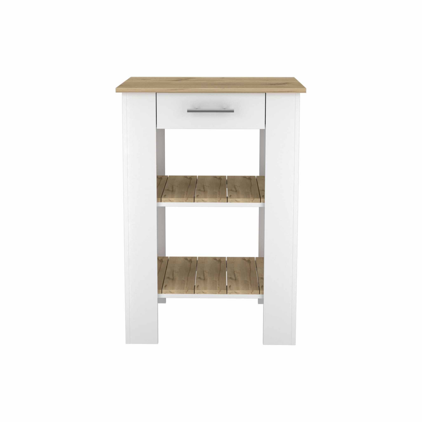 Delos 23 Kitchen Island, Two Shelves, Two Drawers - Functional and Stylish