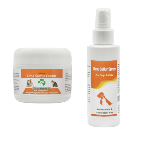 Lime Sulfur Pet Skin Cream and Spray - Effective Relief for Itching and Skin Problems