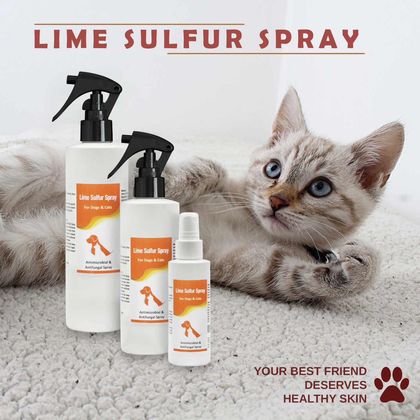 Lime Sulfur Pet Skin Cream and Spray - Effective Relief for Itching and Skin Problems