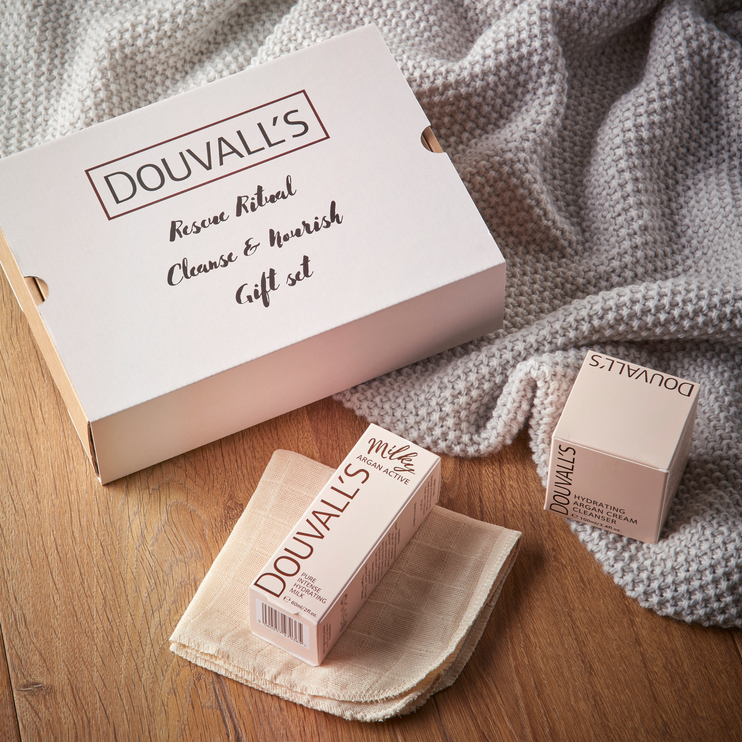 Douvall's Rescue Ritual Cleanse & Nourish Gift Set - Luxurious Skincare Indulgence