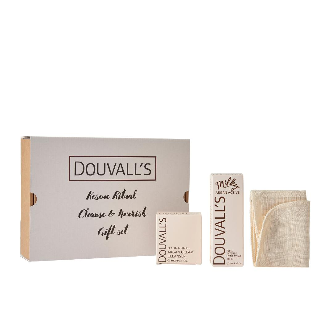 Douvall's Rescue Ritual Cleanse & Nourish Gift Set - Luxurious Skincare Indulgence