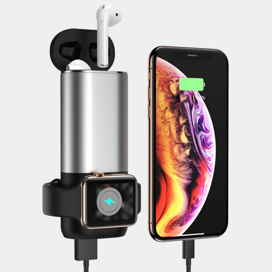 Porta 3 in 1 Wireless Charger For Apple Watch, Airpods, and Phone - Convenient Charging Solution