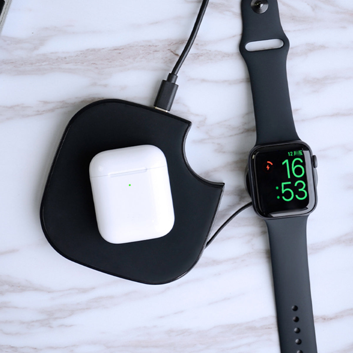 Teamwork 2 In 1 Wireless Phone And Apple Watch Charger - Charge Your Devices Simultaneously