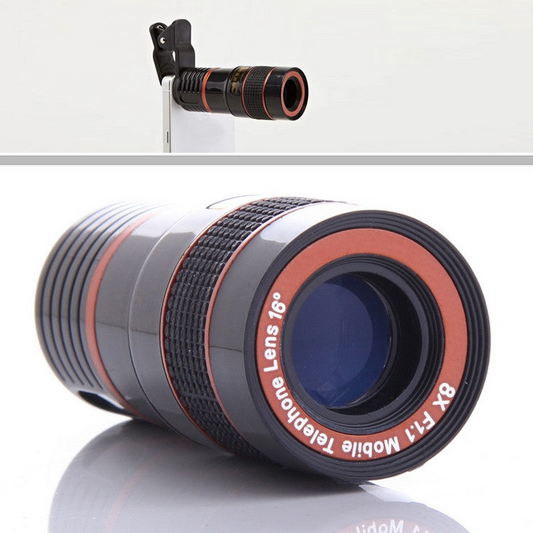 Telephoto PRO Clear Image Lens - Zoom in 8 Times Closer! Compatible with All Smart Phones & Tablets with Camera