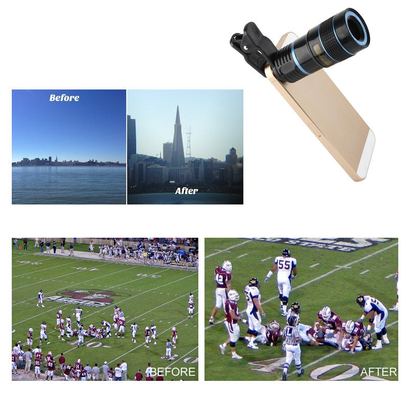 Telephoto PRO Clear Image Lens - Zoom in 8 Times Closer! Compatible with All Smart Phones & Tablets with Camera