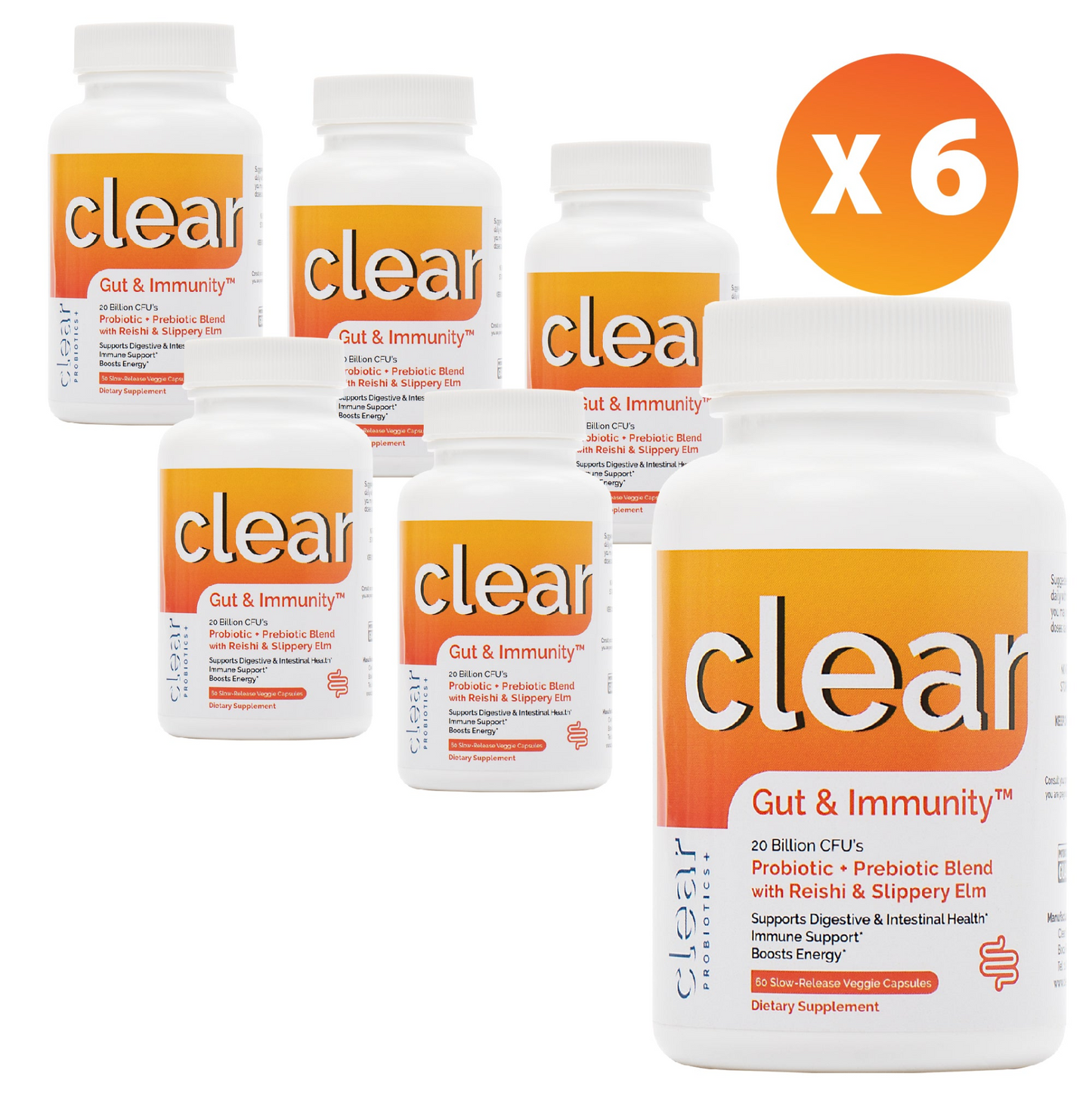 Boost Gut Health and Immunity with Clear Gut & Immunity - Probiotics, Reishi Mushroom, and Slippery Elm