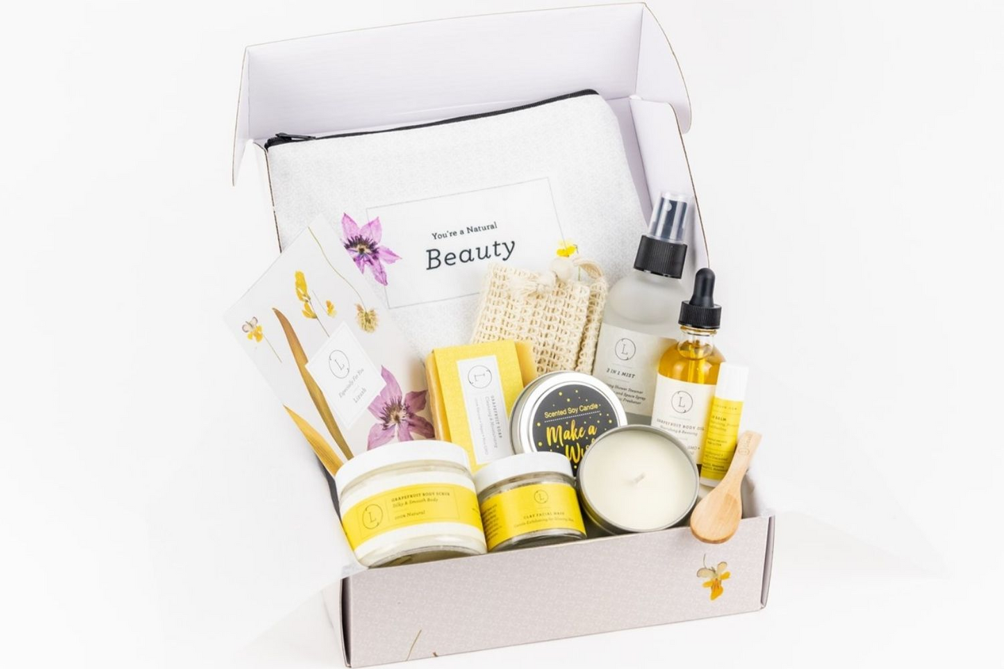 Handmade Natural Bath and Body Gift Box - Perfect Thank You Gift for Mother's Day and Holidays