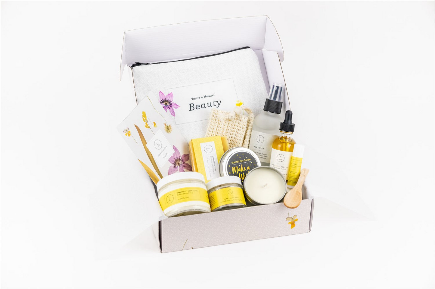 Handmade Natural Bath and Body Gift Box - Perfect Thank You Gift for Mother's Day and Holidays