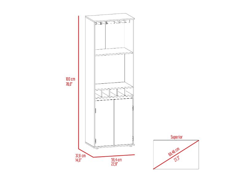 Dallas Bar Double Door Cabinet - Modern and Versatile Furniture for Entertaining Guests