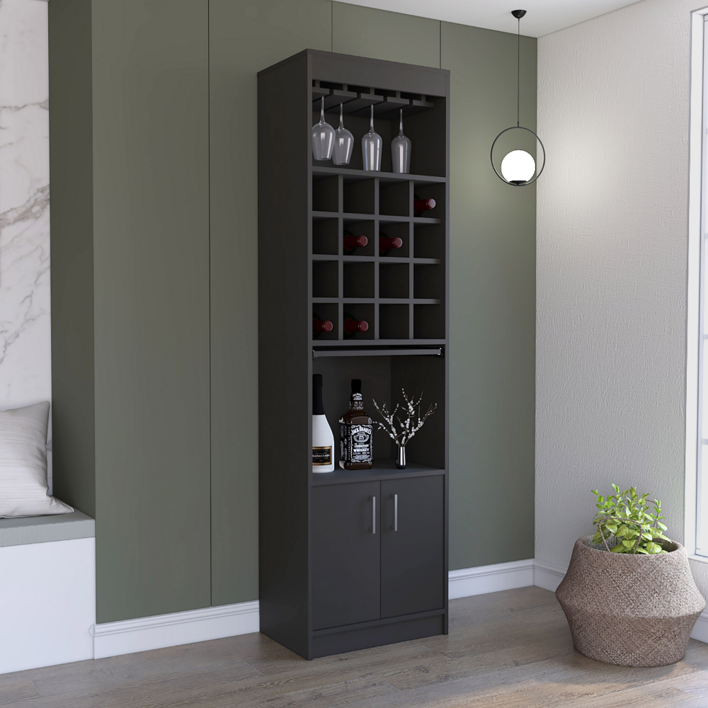 Athens Kava Bar Cabinet - Modern Style with Wine Cubbies and Ample Storage
