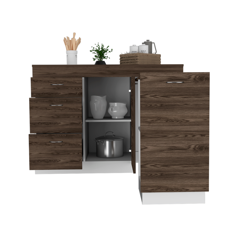 Camp Kitchen Base Cabinet with Three Drawers and Two Interior Shelves