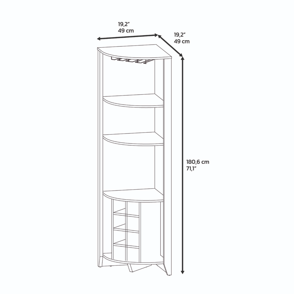 Giza Corner Bar Cabinet - Ample Storage and Stylish Design