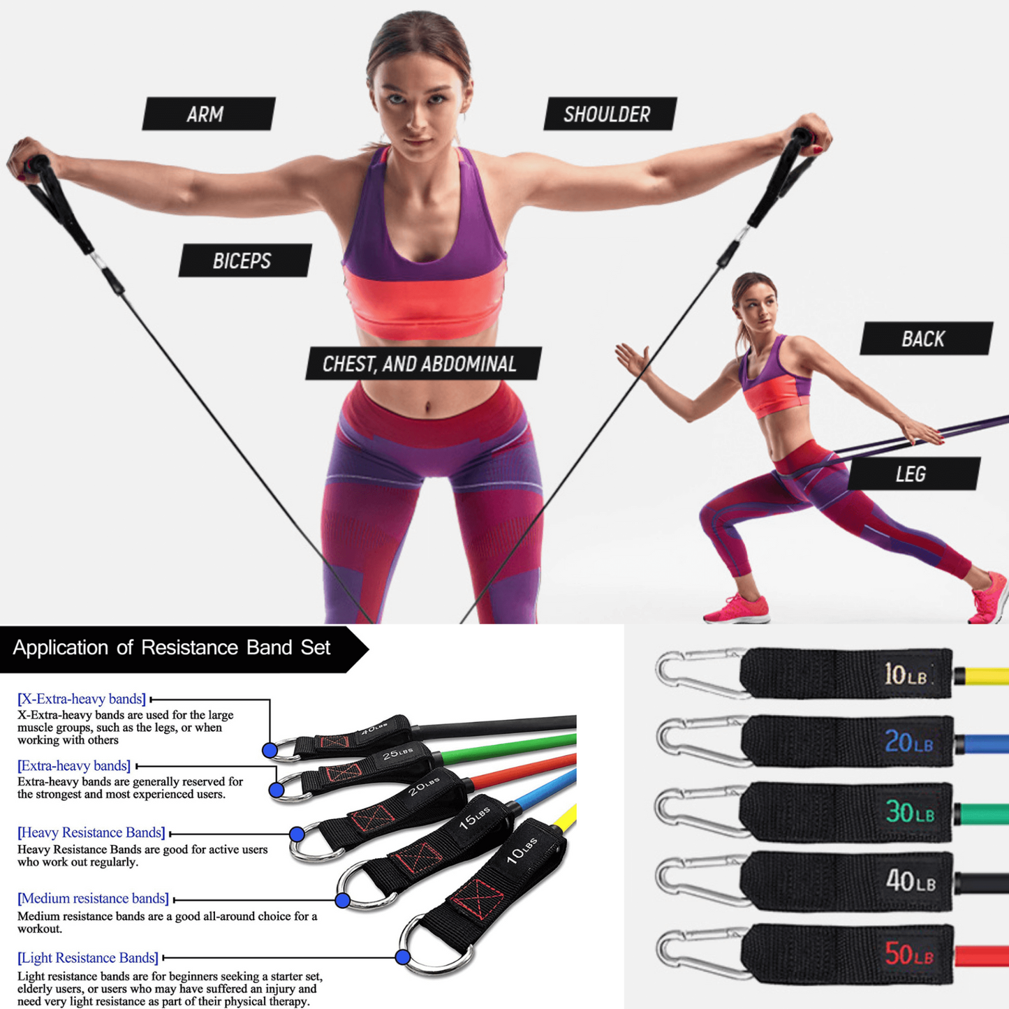 Intey 13-Pcs Resistance Band Home Workout Set - Full-Body Exercise Bands with Protective Sleeve