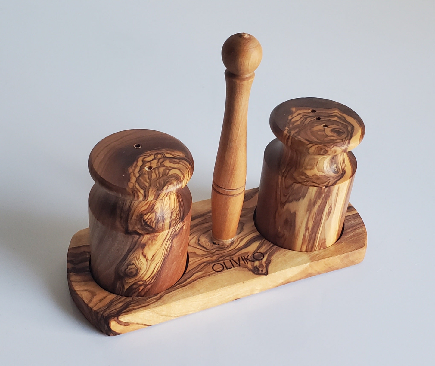 Handmade Olive Wood Salt and Pepper Shaker - Elegant Kitchenware