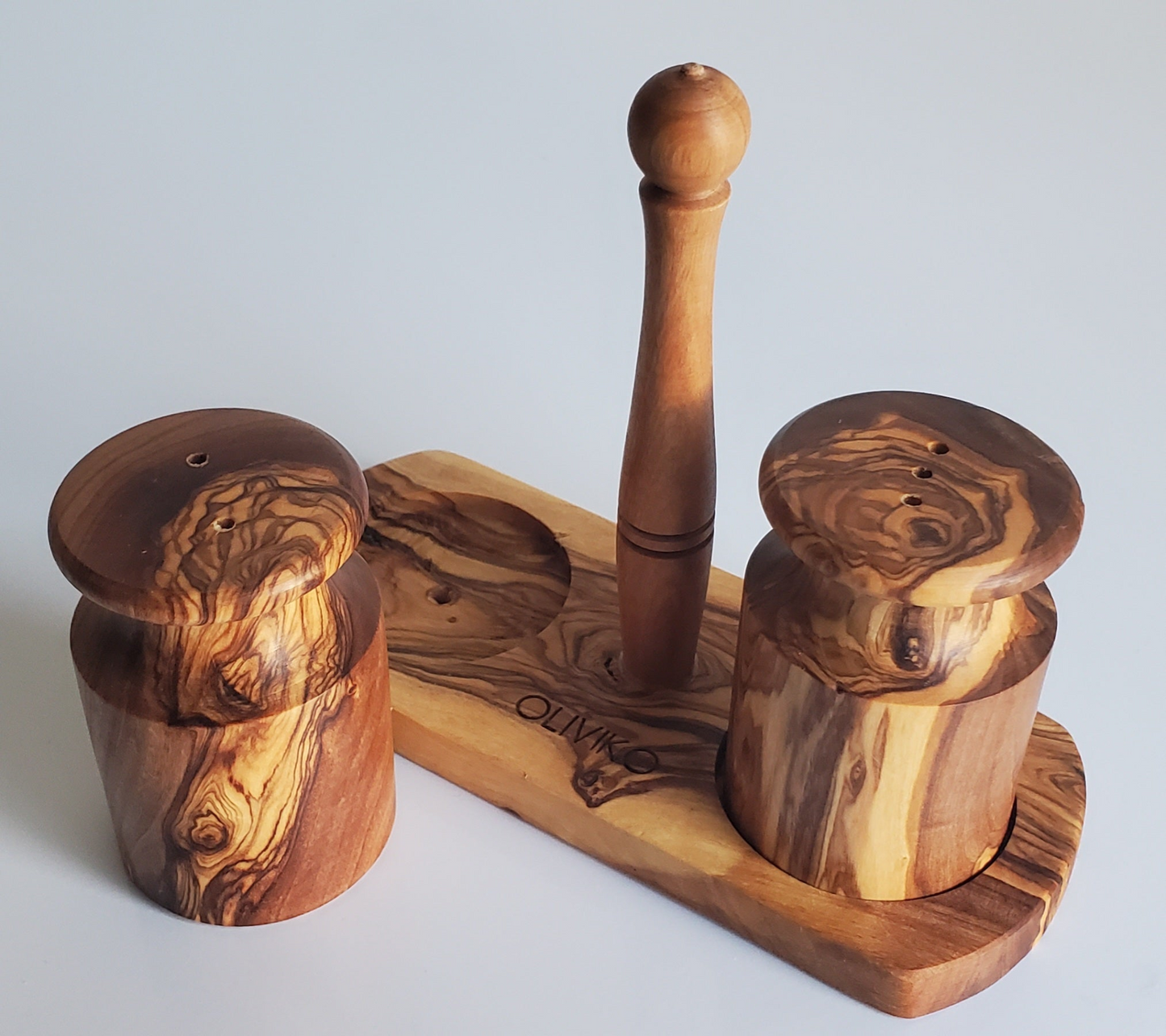 Handmade Olive Wood Salt and Pepper Shaker - Elegant Kitchenware