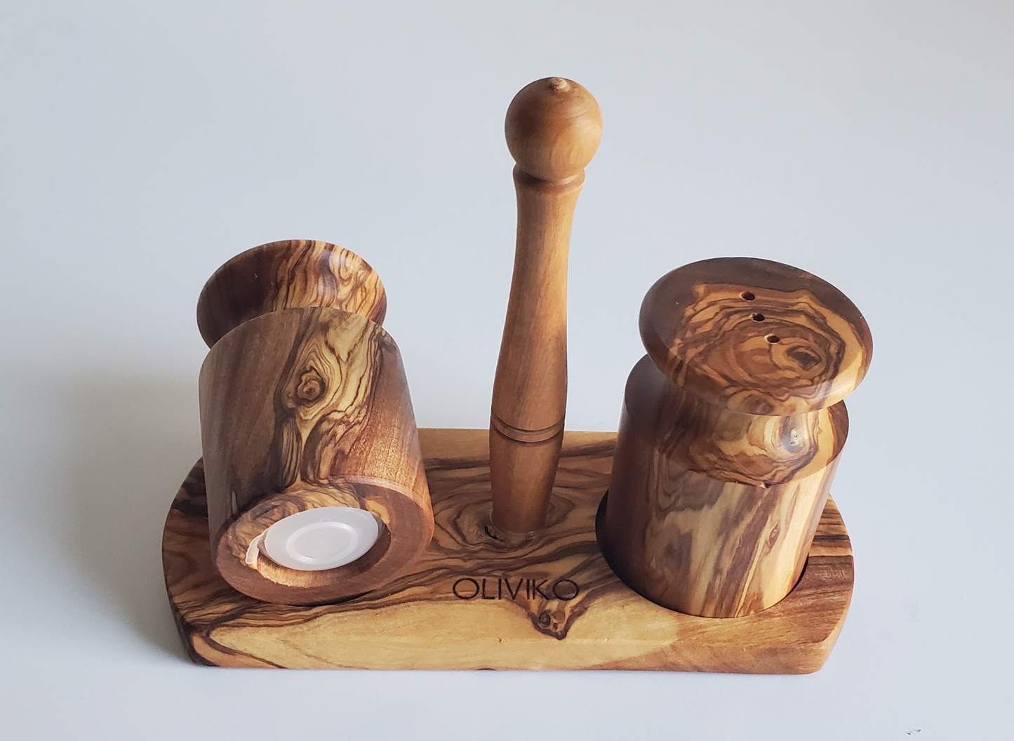 Handmade Olive Wood Salt and Pepper Shaker - Elegant Kitchenware