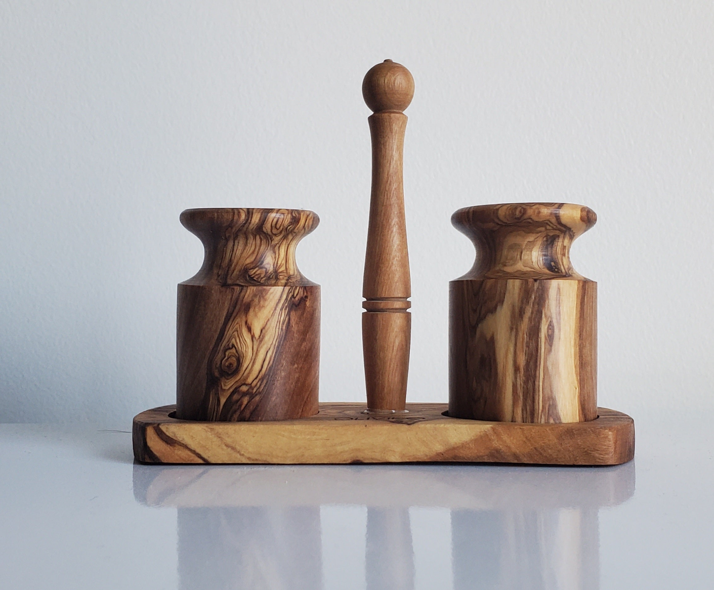 Handmade Olive Wood Salt and Pepper Shaker - Elegant Kitchenware