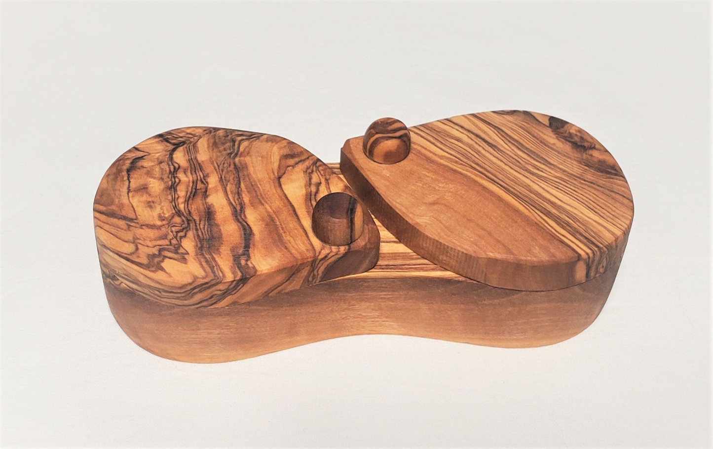 Handmade Olive Wood Salt and Pepper Dispenser - Elegant Kitchenware