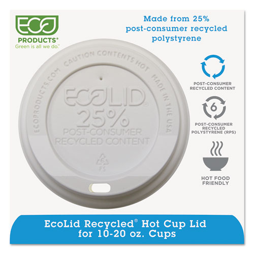 Eco-Products Evolution World Hot Cup Lids - Polystyrene - White