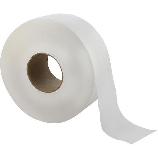 Livi Solaris Paper Jumbo Bath Tissue - 2 Ply - 3.30" x 1000 ft - White - Virgin Fiber - Embossed, Eco-friendly, Soft, Durable, Absorbent - For Bathroom - 12 / Carton