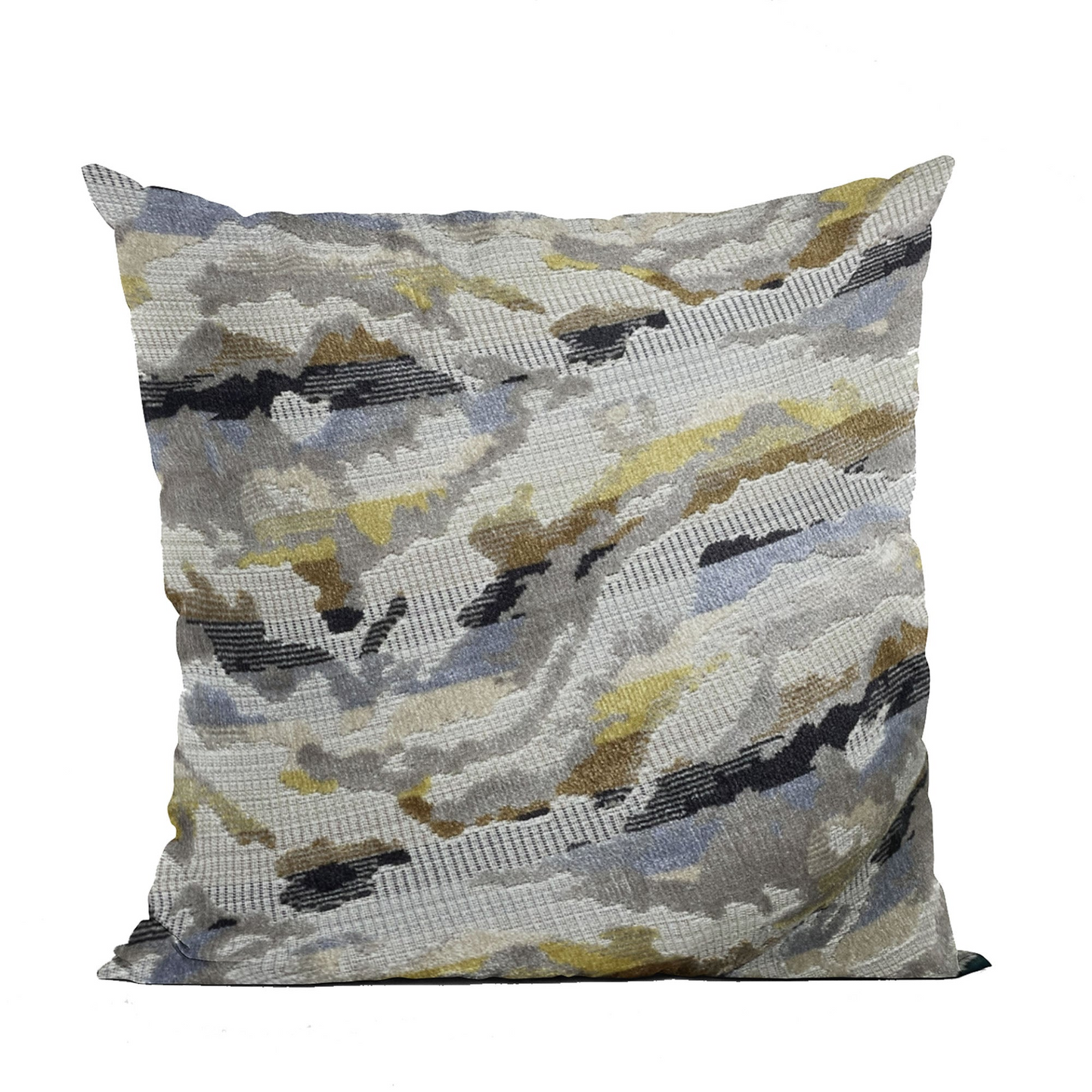 Plutus Velvet Crest Black, Gray, Citrine Handmade Luxury Pillow