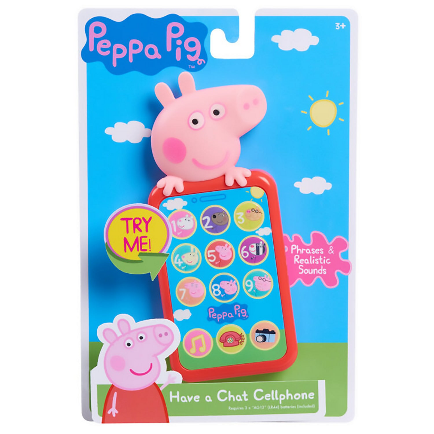 Peppa Pig Have a Chat Cell Phone - Toy Phone with Realistic Sounds and Light Up Buttons