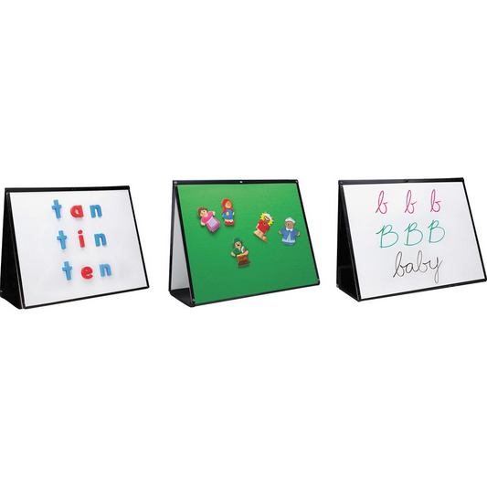 Educational Insights 3-in-1 Portable Easel - Magnetic Whiteboard, Flannel Board and Magnetic Board - 20" x 15"