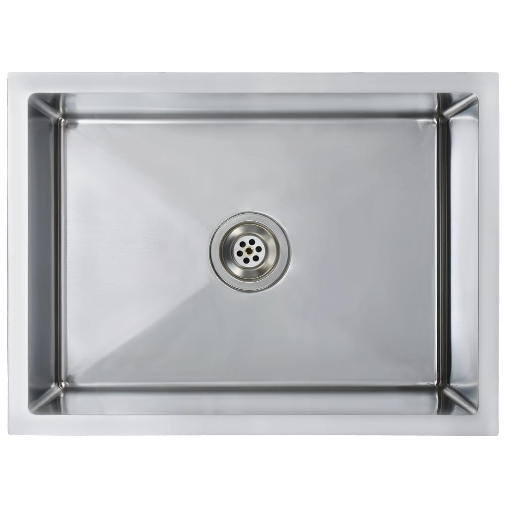 vidaXL Handmade Kitchen Sink Stainless Steel - High-Grade, Soundproof, Easy to Assemble