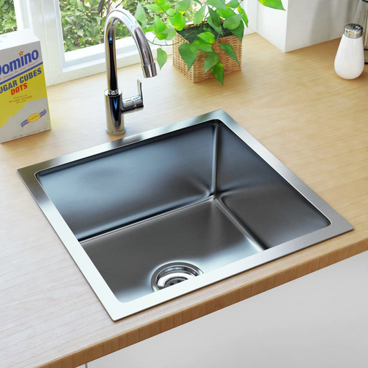 vidaXL Handmade Kitchen Sink Stainless Steel - Contemporary Design and High-Grade Craftsmanship