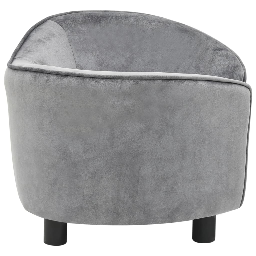 vidaXL Dog Sofa Gray 27.2"x19.3"x15.7" Plush - Comfortable Pet Furniture