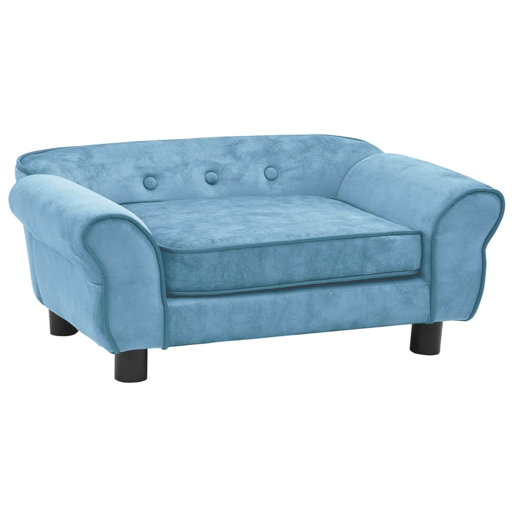 vidaXL Dog Sofa Turquoise 28.3"x17.7"x11.8" Plush - Comfortable Pet Furniture