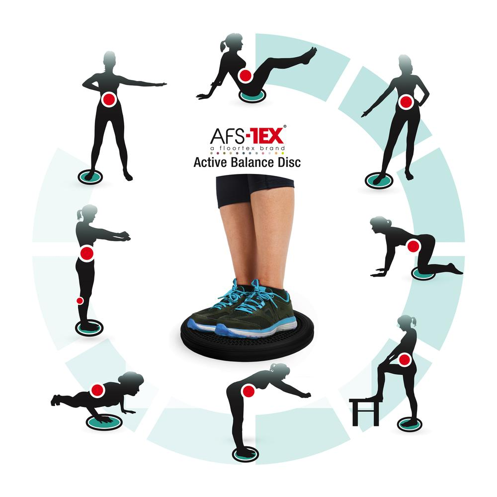 AFS-TEX® Active Anti-Microbial Heavy Duty Home Exercise Wobble Cushion Balance Disc & Pump