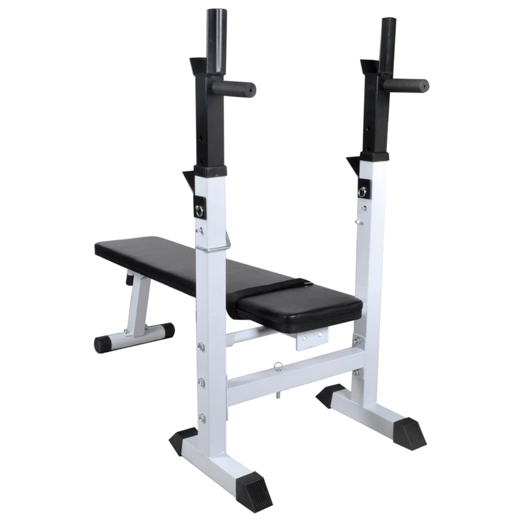 vidaXL Workout Bench with Weight Rack, Barbell and Dumbbell Set 264.6 lb