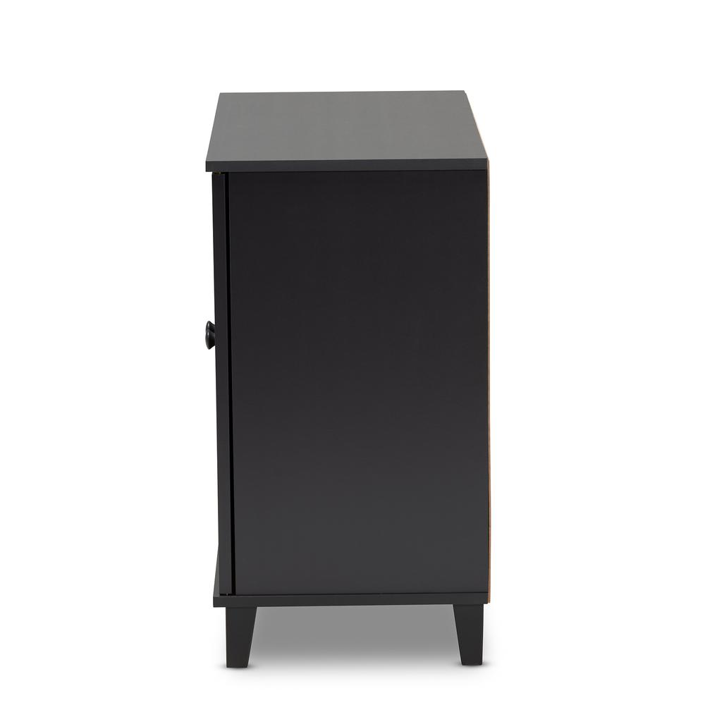 Dark Grey Finished 4-Shelf Wood Shoe Storage Cabinet - Stylish and Organized Entryway Solution