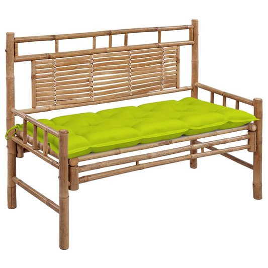 vidaXL Patio Bench with Cushion 47.2'' Bamboo - Outdoor Garden Furniture
