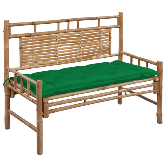 vidaXL Patio Bench with Cushion 47.2" Bamboo - Outdoor Garden Furniture