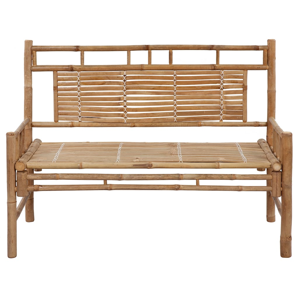 vidaXL Patio Bench with Cushion 47.2" Bamboo - Weather-Resistant and Waterproof