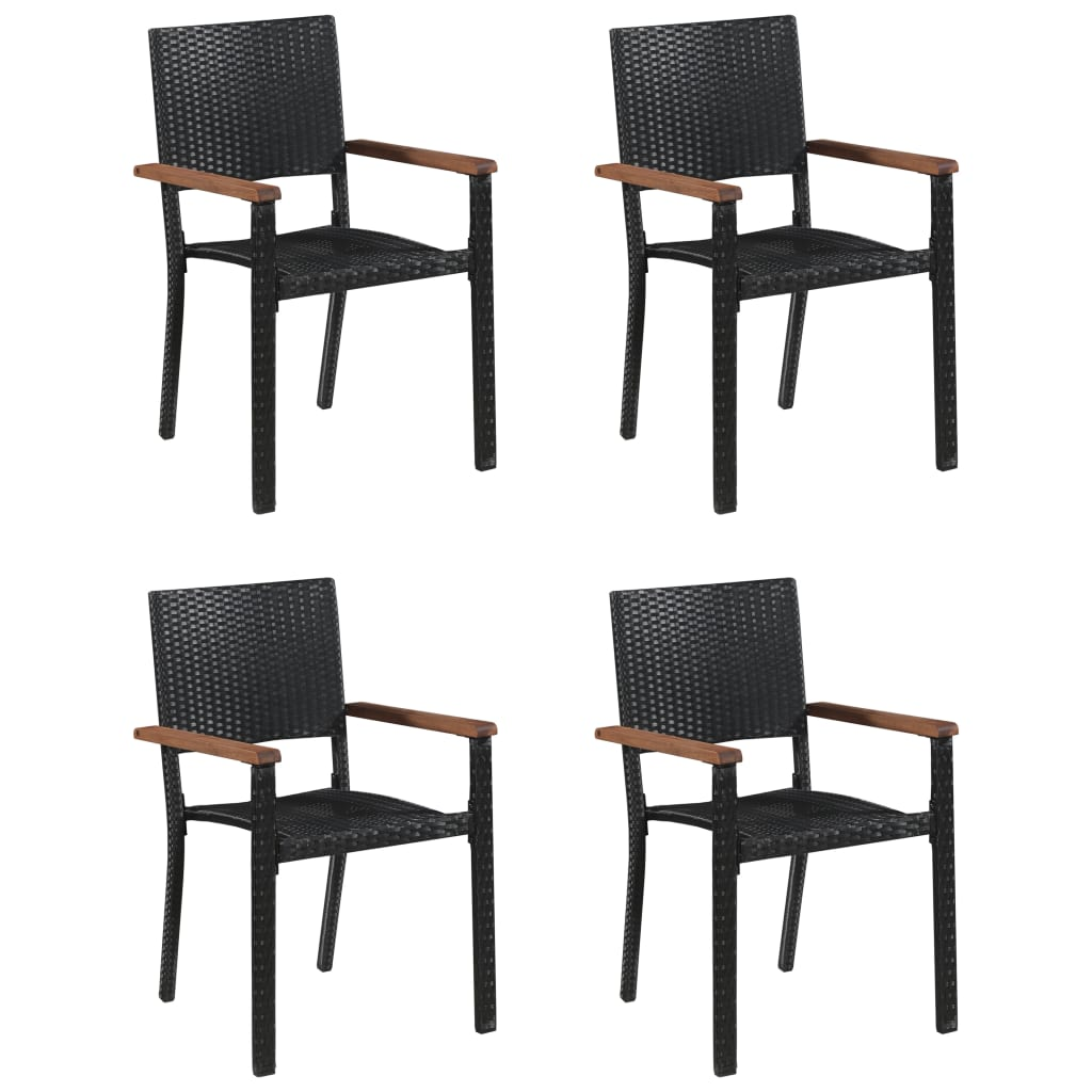 vidaXL 5 Piece Patio Dining Set Black - Outdoor Furniture for Stylish Patio Spaces