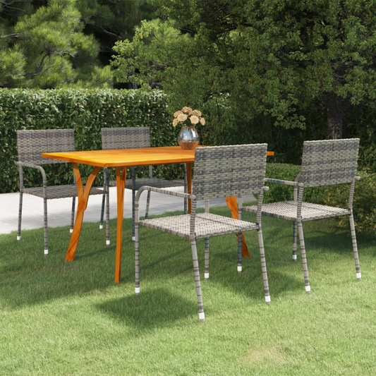 vidaXL 5 Piece Patio Dining Set Anthracite - Outdoor Table and Chairs